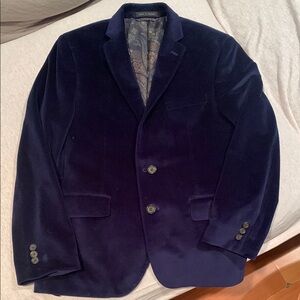 Kids Navy Velvet Blazer